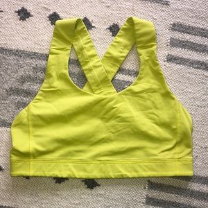 Lululemon All Sport Sports Bra 8 Lime Green Yellow